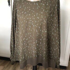 Green Blue White Lined Top